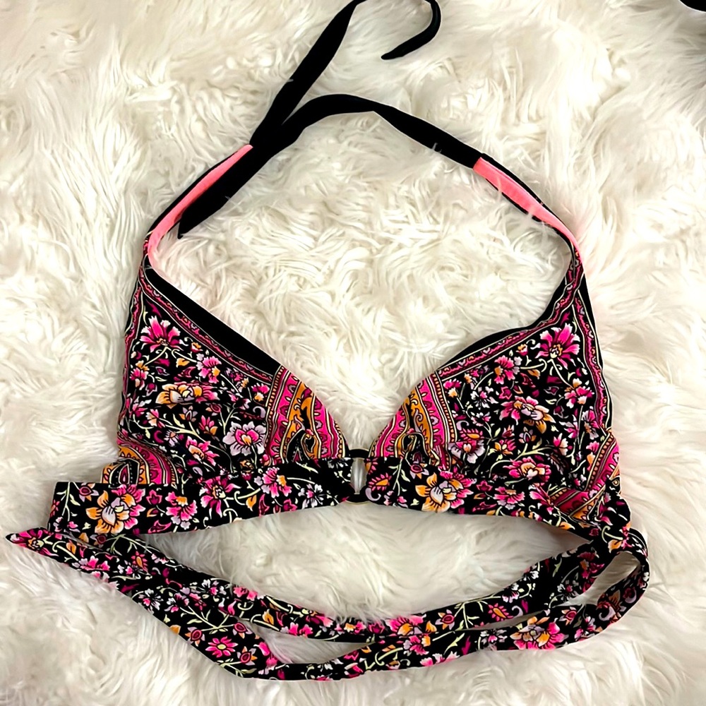 Pink floral Victoria Secret bathing suit top